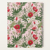 Bloempatroon Wilde bloemen Roze en witte bladeren Planner (Achterkant)