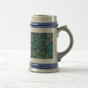 Bloempatroon William Morris Rood Geel Blauw Groen Bierpul
