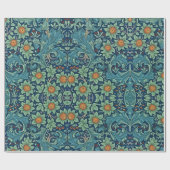 Bloempatroon William Morris Rood Geel Blauw Groen Cadeaupapier (Vlak)