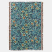 Bloempatroon William Morris Rood Geel Blauw Groen Deken (Voorkant Verticaal)