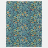 Bloempatroon William Morris Rood Geel Blauw Groen Fleece Deken (Voorkant)