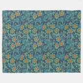 Bloempatroon William Morris Rood Geel Blauw Groen Fleece Deken (Voorkant (Horizontaal))