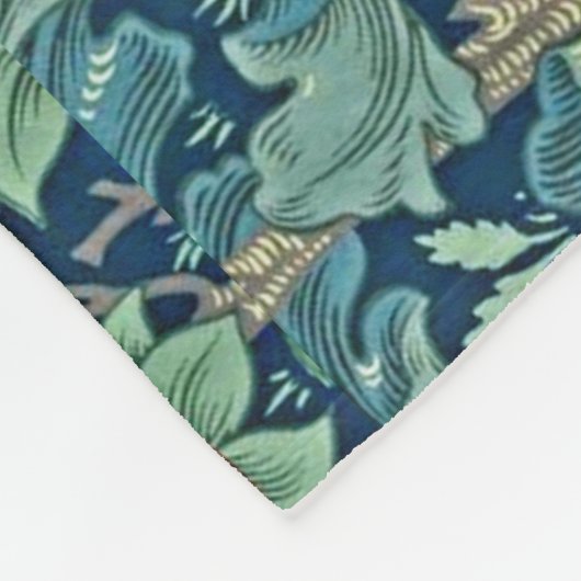 Bloempatroon William Morris Rood Geel Blauw Groen Fleece Deken (Hoek)