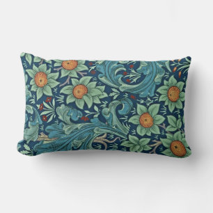 Bloempatroon William Morris Rood Geel Blauw Groen Kussen
