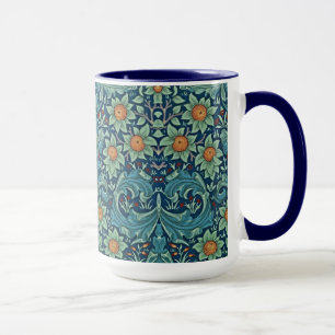 Bloempatroon William Morris Rood Geel Blauw Groen Mok
