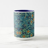 Bloempatroon William Morris Rood Geel Blauw Groen Mok (Midden)
