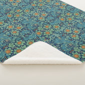 Bloempatroon William Morris Rood Geel Blauw Groen Sherpa Deken (3/4)