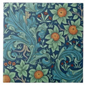 Bloempatroon William Morris Rood Geel Blauw Groen Tegeltje (Voorkant)