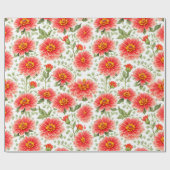 Bloempatroon Zinnia Bloemen Cadeaupapier (Vlak)