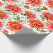 Bloempatroon Zinnia Bloemen Cadeaupapier (Hoek)