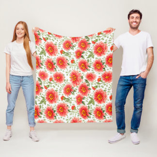 Bloempatroon Zinnia Bloemen Fleece Deken
