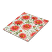 Bloempatroon Zinnia Bloemen Tegeltje (Zijkant)