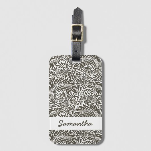  Bloempatroon Zwarte Natuur William Morris Bagagelabel (Voorkant (verticaal))