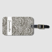  Bloempatroon Zwarte Natuur William Morris Bagagelabel (Voorkant (horizontaal))