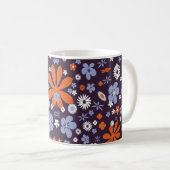 Bloempatroonblauw Koffiemok (Voorkant rechts)