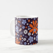 Bloempatroonblauw Koffiemok (Voorkant links)