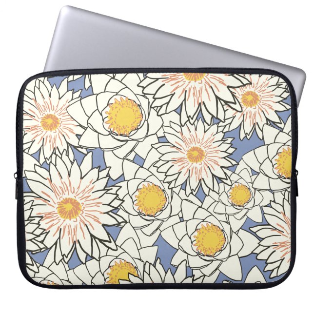 Bloempatroonlotuslib Laptop Sleeve (Voorkant)