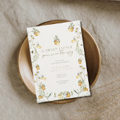 Bloempeer baby shower kaart