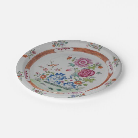 bloemperk tuin chinoiserie china papieren bordje (Gekanteld)