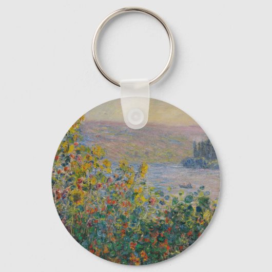 Bloemperken bij Vétheuil, Impressionistisch Landsc Sleutelhanger (Voorkant)