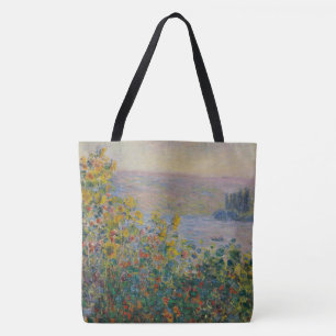 Bloemperken bij Vétheuil, Impressionistisch Landsc Tote Bag
