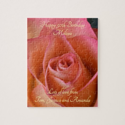 Bloemperzik Roze Roos  Puzzel (Verticaal)