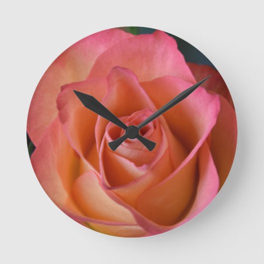 Bloemperzik Roze Rose Wall Clock Ronde Klok (Voorkant)