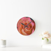Bloemperzik Roze Rose  Wall Clock Ronde Klok (Huis)