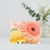 Bloemperzik Sinaasappel en geel gerbera madeliefje Briefkaart (Staand voorkant)