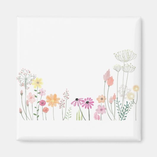 Bloempetals Spring Floral Artwork Pastel Summer. Magneet (Voorkant)
