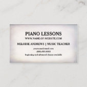 Bloempianodocent Blad van Muziek Visitekaartje (Achterkant)