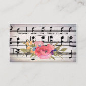 Bloempianodocent Blad van Muziek Visitekaartje (Voorkant)