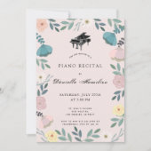 Bloempianoroze recital uitnodiging (Voorkant)