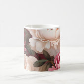 Bloempioen roze en wit koffiemok (Center)