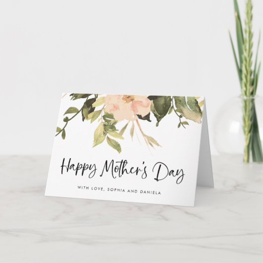  bloempioenen | Gelukkige Moederdag Feestdagen Kaart (Voorkant)