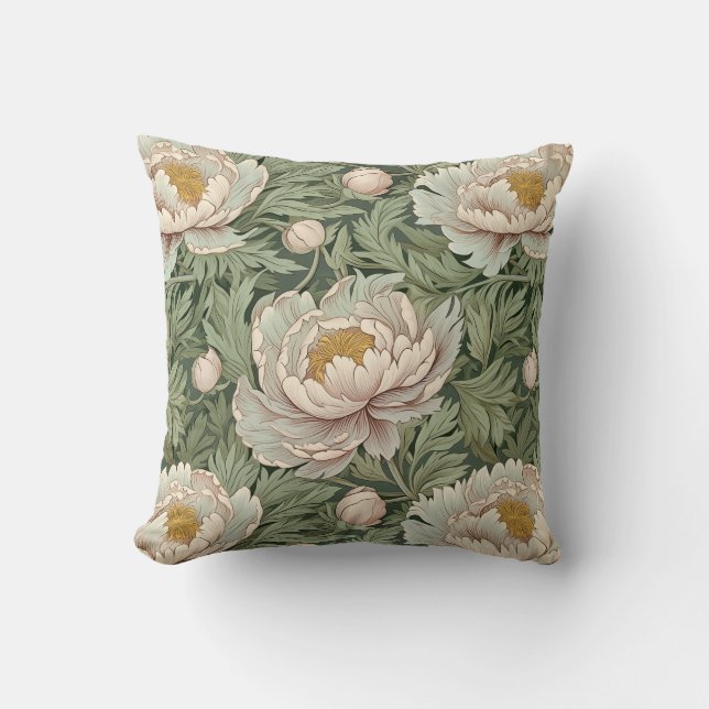  bloempioenroos met patroon kussen (Voorkant)