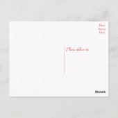 Bloempioenroos Roze Bloemen  Waterverf Briefkaart (Achterkant)