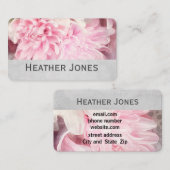  bloempitten roze en grijs visitekaartje (Voorkant / Achterkant)
