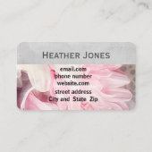  bloempitten roze en grijs visitekaartje (Achterkant)