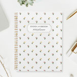 bloemplanner planner<br><div class="desc">Aangepast ontworpen notitieboek van de planner met elegant floreel patroon met gepersonaliseerde naam.</div>