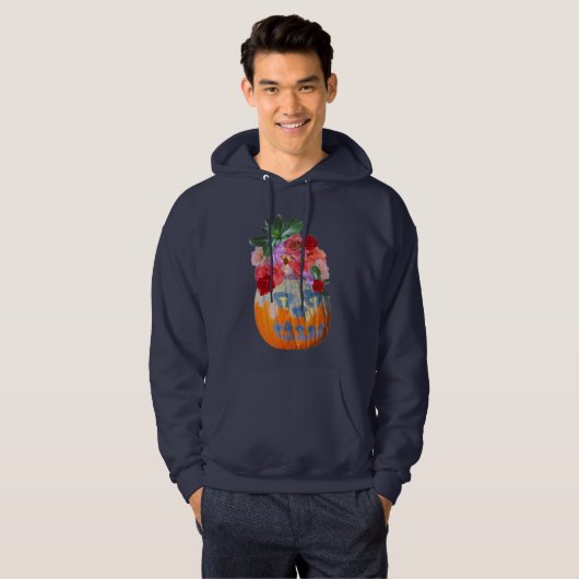 Bloempompoen lange mouw trui hoodie (Voorkant volledig)