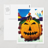 Bloempompoen met heks briefkaart (Voorkant / Achterkant)