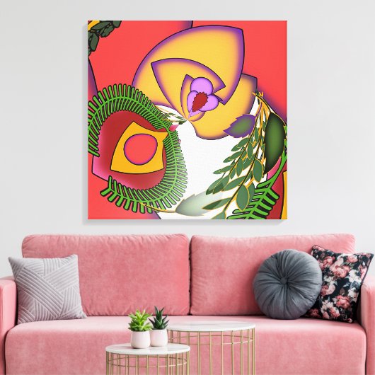 Bloemportret geëxplodeerd canvas afdruk (Insitu (Woonkamer))