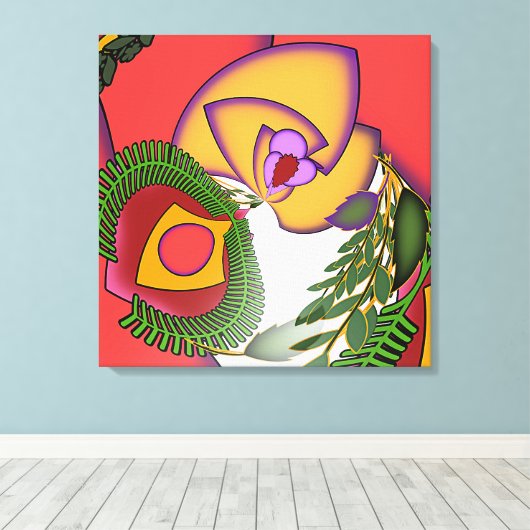 Bloemportret geëxplodeerd canvas afdruk (Insitu (Houten vloer))