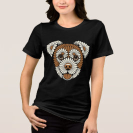 Bloemportret van een hond Tri-Blend shirt