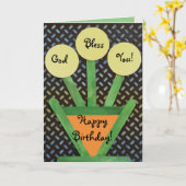 Bloempot & bloemen lente zomer groeien verjaardag kaart (Gele Bloem)