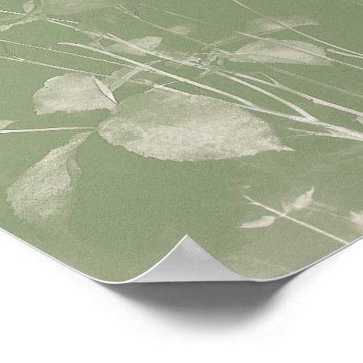 Bloempot Groene Wildbloem Cyanotype 1 Poster (Hoek)