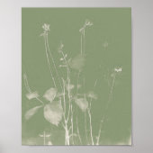 Bloempot Groene Wildbloem Cyanotype 1 Poster (Voorkant)
