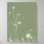 Bloempot Groene Wildbloem Cyanotype 2 Poster (Voorkant)