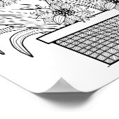 Bloempot Kleurplaat Art Poster (Hoek)